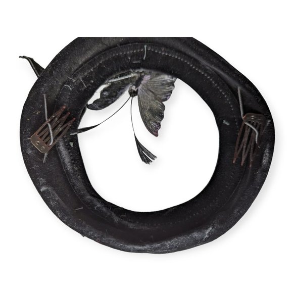 Vintage Black Velvet Butterfly Fascinator Hat main image 7